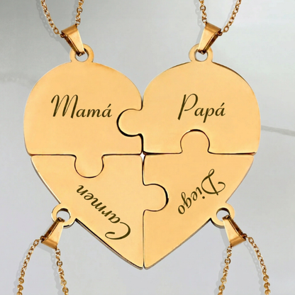 Unión™ - Collar puzzle familiar personalizado