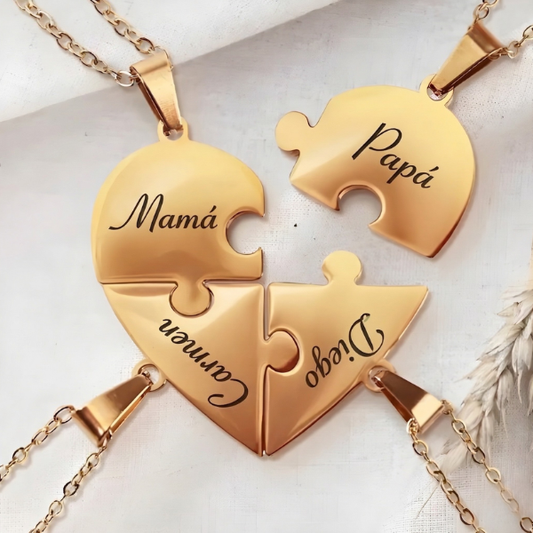 Unión™ - Collar puzzle familiar personalizado